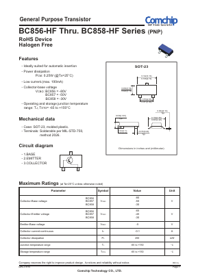 BC856-HF Datasheet PDF ComChip