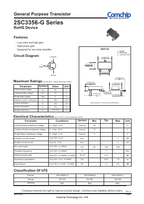2SC3356R-G Datasheet PDF ComChip