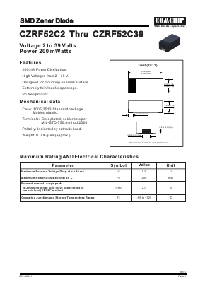 CZRF52C2V2 Datasheet PDF ComChip