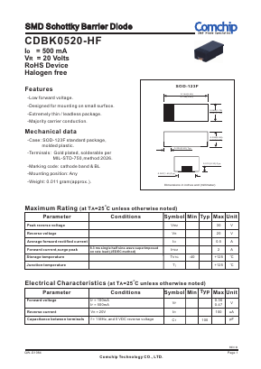 CDBK0520-HF Datasheet PDF ComChip