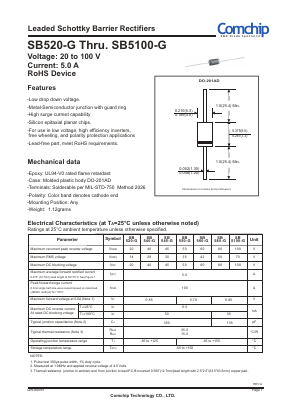 SB540-G Datasheet PDF ComChip