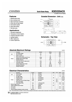 KSD225AC8 Datasheet PDF COSMO Electronics