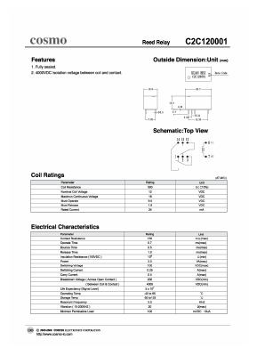 C2C120001 Datasheet PDF COSMO Electronics