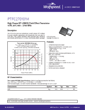 PTFC270101M-V1-R1K Datasheet PDF Cree, Inc