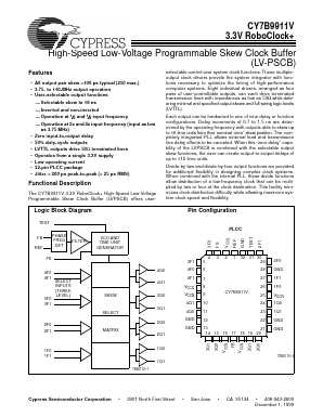 CY7B9911V Datasheet PDF Cypress Semiconductor
