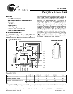 CY7C1399B-20ZC Datasheet PDF Cypress Semiconductor