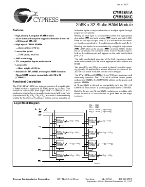 CYM1841AP8-15C Datasheet PDF Cypress Semiconductor
