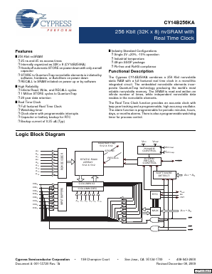 CY14B256KA-SP45XI Datasheet PDF Cypress Semiconductor