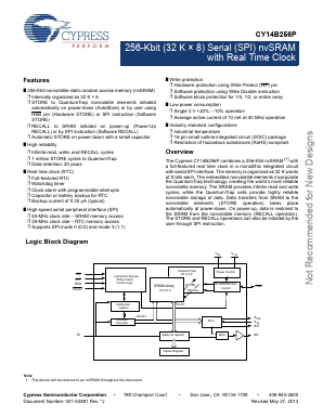 CY14B256P Datasheet PDF Cypress Semiconductor