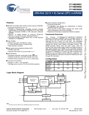 CY14B256Q3 Datasheet PDF Cypress Semiconductor