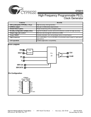 CY2213ZC-2 Datasheet PDF Cypress Semiconductor