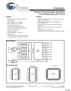 CY22388 Datasheet PDF Cypress Semiconductor