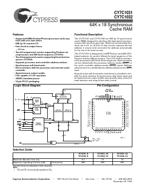 CY7C1031-12JC Datasheet PDF Cypress Semiconductor