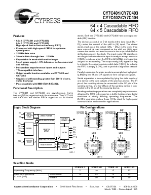 CY7C401-25PC Datasheet PDF Cypress Semiconductor