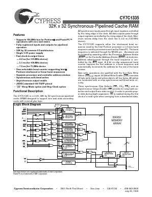 CY7C1335-133AC Datasheet PDF Cypress Semiconductor