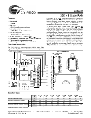 CY7C199L-20VC Datasheet PDF Cypress Semiconductor