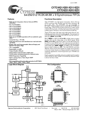 CY7C4211-15 Datasheet PDF Cypress Semiconductor