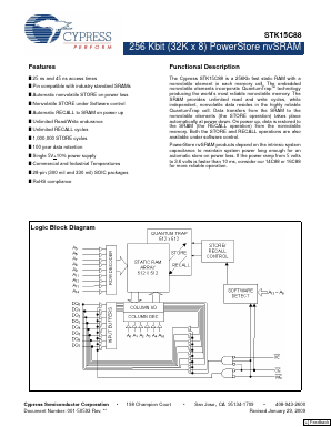 STK15C88 Datasheet PDF Cypress Semiconductor