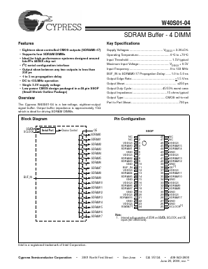 W40S01-04H Datasheet PDF Cypress Semiconductor