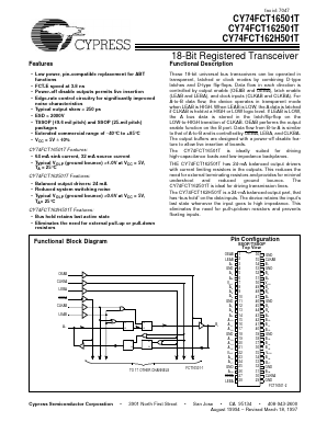 CY74FCT16501ETPAC Datasheet PDF Cypress Semiconductor