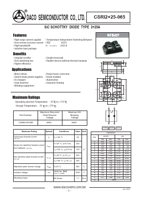 CSRI2X25-065 Datasheet PDF DACO SEMICONDUCTOR CO.,LTD.