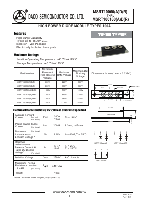 MSRT100120AD Datasheet PDF DACO SEMICONDUCTOR CO.,LTD.