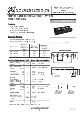 MURTA20020R Datasheet PDF DACO SEMICONDUCTOR CO.,LTD.
