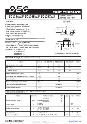 SD103AWS Datasheet PDF Daesan Electronics Corp.