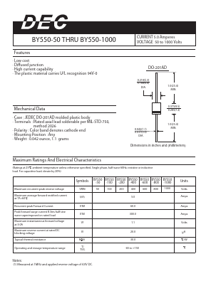 BY550-100 Datasheet PDF Daesan Electronics Corp.
