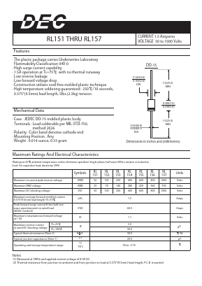 RL151 Datasheet PDF Daesan Electronics Corp.