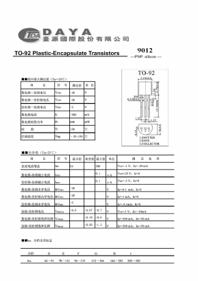 9012 Datasheet PDF Daya Electric Group Co., Ltd.