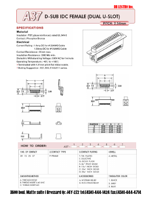 A37 Datasheet PDF DB Lectro Inc
