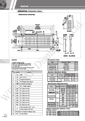 WH2002M Datasheet PDF DB Lectro Inc