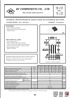 RS410 Datasheet PDF DC COMPONENTS
