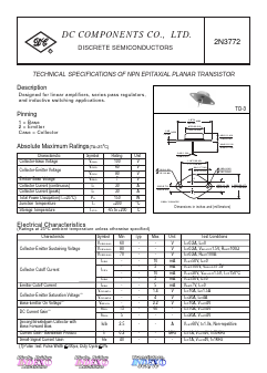 2N3772 Datasheet PDF DC COMPONENTS