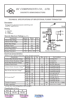 2N4401 Datasheet PDF DC COMPONENTS