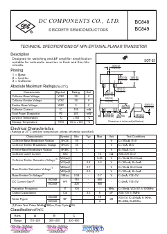 BC848 Datasheet PDF DC COMPONENTS
