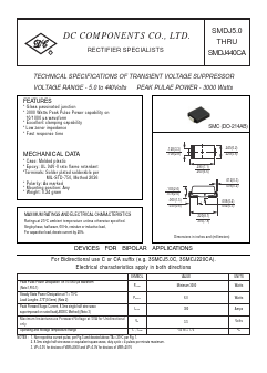 SMDJ180A Datasheet PDF DC COMPONENTS