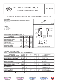 2SC1959 Datasheet PDF DC COMPONENTS