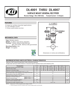 DL4001 Datasheet PDF DIOTEC Electronics Corporation