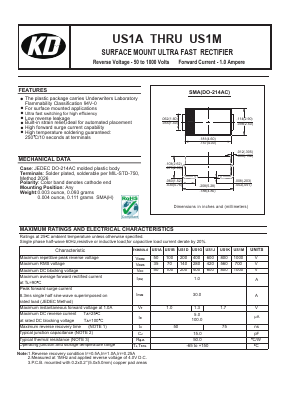 US1A Datasheet PDF DIOTEC Electronics Corporation