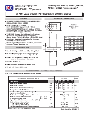 MR826 Datasheet PDF DIOTEC Electronics Corporation