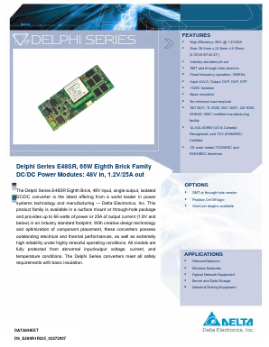 E48SR1R225NRFA Datasheet PDF Delta Electronics, Inc.