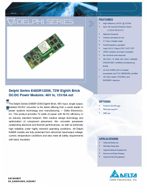 E48SR12006NRFA Datasheet PDF Delta Electronics, Inc.