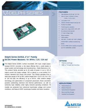 S24SA12003NRFA Datasheet PDF Delta Electronics, Inc.