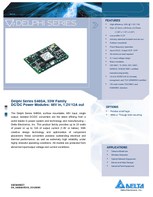 S48SA12003NRFB Datasheet PDF Delta Electronics, Inc.
