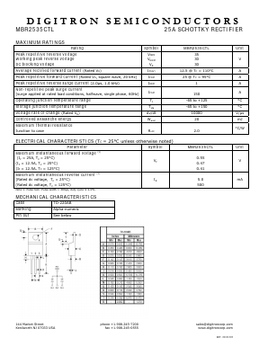 MBR2535CTL Datasheet PDF Digitron Semiconductors