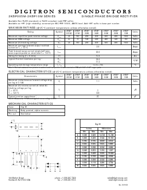 2KBP08M Datasheet PDF Digitron Semiconductors