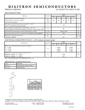MBR340 Datasheet PDF Digitron Semiconductors