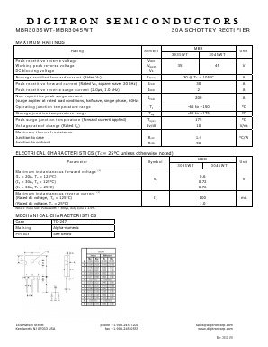 MBR3035WT Datasheet PDF Digitron Semiconductors